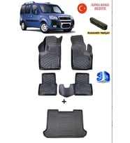 Rizline Fiat Doblo 2001-2009 Yılları Arası Uyumlu 3D Havuzlu Paspas ve Bagaj Havuzu Seti ASMA KOKU VE NUMARATÖR HEDİYELİ