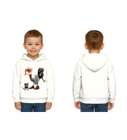 Unisex Brainrot Baskılı Çocuk Swaetshirt Kapüşonlu 3 İplik Şardonlu (Beyaz)