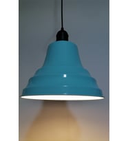 RİOLİGHT RETRO TURKUAZ İÇİ BEYAZ TEKLİ METAL SARKIT ÇAP:27CM (Siyah)