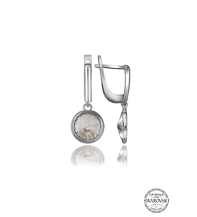 Swarovski Crystal Kadın Beyaz Sallantılı Gümüş Küpe
