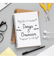 Baş Harf Çift İsimli Defter Kişiye Özel