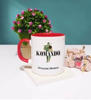 Komando Tasarımlı Kişiye Özel Hediye Komando Kupa Bardak Kırmızı