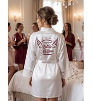 Kişiye Özel İsimli Nakış İşlemeli Kollar Dantelli Gelin Sabahlığı Bride Sabahlık