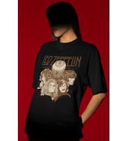 Tasarım Led Zeppelin Rock Metal Müzik Grubu Baskılı Unisex Oversize Tişört
