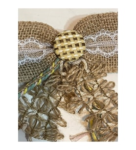 13X11 CM HASIR JÜT İP  GÜPÜRLÜ İĞNELİK AKSESUAR BROŞ TÜRBAN İĞNESİ
