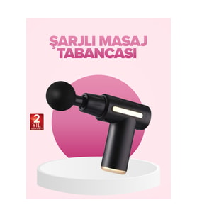 Derin Kas Terapili Profesyonel Masaj Tabancası, 6 Kademe, 4 Başlıklı, Şarjlı