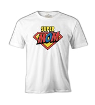 Super Mom Logo Beyaz Erkek Tshirt
