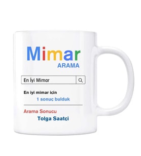 Kişiye Özel İsimli Arama Motoru Kupa Bardak - Mimar