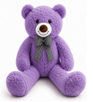 Peluş Ayıcık 90 cm – Papyonlu Büyük Boy Yumuşak Peluş Oyuncak - Hediye Ayı (Mor)