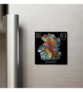 Bismuth (Bizmut) Elementi – Buzdolap Magneti – 9x9 cm