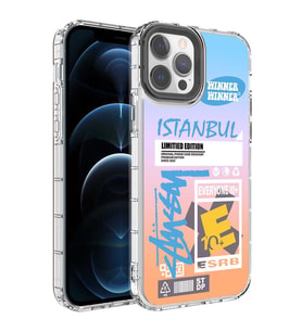 iPhone 13 Pro Max Kılıf Renkli Desenli Sert Silikon Korn Kılıf NO1