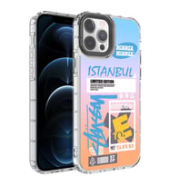 iPhone 13 Pro Max Kılıf Renkli Desenli Sert Silikon Korn Kılıf NO1