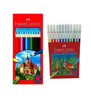 Faber Castell Kuru Boya 12 li Tam Boy - Keçeli Boya Kalemi 12 li - 2 li Set