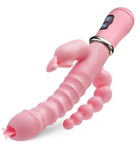 3 In 1 Dildo Tavşan Vibratör Su Geçirmez Şarjlı Anal Klitoris Vibratör Sex Kadın Erkek