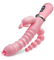 3 In 1 Dildo Tavşan Vibratör Su Geçirmez Şarjlı Anal Klitoris Vibratör Sex Kadın Erkek