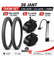 Servis 26X1.95 DIŞ LASTİK (FORCE) VE İÇ LASTİĞİ Bisiklet Lastiği ve İç Lastiği + Bisiklet Pompası (2 ADET DIŞ LASTİK , 2 ADET İÇ LASTİK 1 ADET BİSİKLET POMPASI)