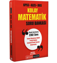 Pegem Akademi Yayınları Kpss Ales Dgs Kolay Matematik Soru Bankası Çözümlü