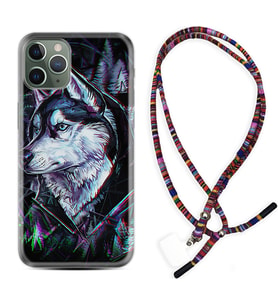 Apple iPhone 11 12 13 14 Pro Max Kılıf Boyun Asklı Rasta Silikon Dog Eyes 1761