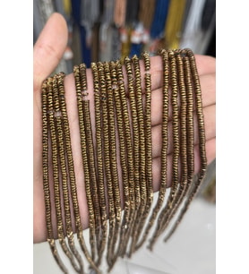 Hematit Taşı Dalgalı Rondela Kesim Mat Kahverengi 4x1mm Doğal Taş Dizi