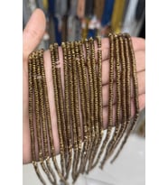 Hematit Taşı Dalgalı Rondela Kesim Mat Kahverengi 4x1mm Doğal Taş Dizi