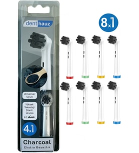 Charcoal - Aktif Karbon Ekstra Beyazlık Oral B Şarjlı Diş Fırçası Yedek Başlığı - 8'li Yedek Başlık