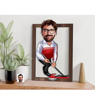 BK Gift Kişiye Özel Erkek Curling Karikatürlü 3D Ahşap Tablo-1, Sevgiliye Hediye, Arkadaşa Hediye, Doğum Günü Hediyesi
