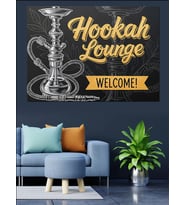 Nargile Lounge Vintage Tabela Dekoratif Kanvas - Mdf Ahşap Tablo