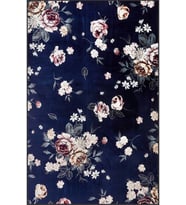 Eliana Home Baskılı, Yıkanabilir Kaymaz Taban Salon Halısı LNA1408 100x150 cm (Lacivert)