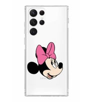 Samsung Galaxy S22 Ultra  Kamera Korumalı Kapak Minnie Mouse Tasarımlı  Şeffaf Kılıf