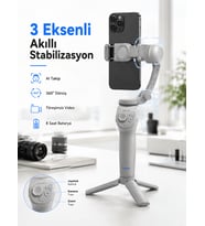 Profesyonel Telefon Gimbal Stabilizer 3 Eksen Sabitleme Çoklu Çekim Modları Uzun Pil Ömürlü Taşınabilir Tasarım