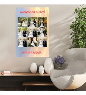 Ahşap Retro Mdf Poster , Kişiye Özel Poster, Sevgililer Günü , Özel Günle , Nişan , Düğün , Kına , Doğum Günü , Aile Sevgi Mutluluk – KOLAJ16