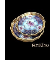 Royking 2 li Yuvarlak Tepsi 34x4cm - 39x4cm FX 045 (Gold)