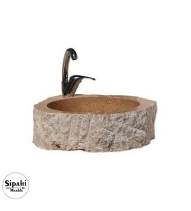 Sipahi Marble Noche Traverten Batarya Çıkışlı Kütük Lavabo