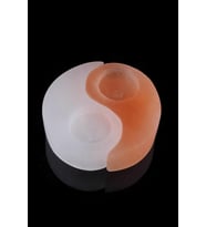Yin Yang Selenit Doğal Taş mumluk - 600108 (Beyaz-Turuncu)