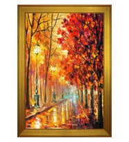 Manzara Temalı Kanvas Tablo 80 x 110 cm Gold Çerçeve