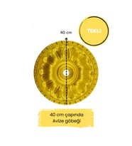 Dekoratif Polimer 40 cm Avize Göbeği (Altın)