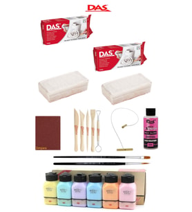 Das Beyaz Seramik Kili 2x500gr Artdeco Akrilik Boya 6x75 Ml Pastel Renkler