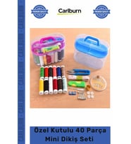 #DikişSeti Pratik Terzi Özel Kutulu 40 Parça Mini Dikiş Seti Iğne Iplik Balıkçı Makas Mezura Yüzük