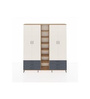 Arges Dolap 13 Raflı 6 Çekmeceli 2 Askılı 220x30x243 Çam-Aytaşı/Antrasit