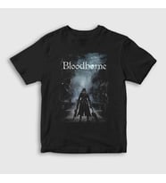 Presmono Unisex Çocuk Siyah Poster The Hunter Bloodborne T-Shirt 551037tt