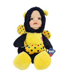 Sevimli Bebek Yüzlü Arı Peluş Oyuncak Uyku Arkadaşı 35 cm (Çok Renkli)
