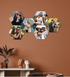 Kişiye Özel 6 Fotoğraflı Altıgen Mdf Tablo