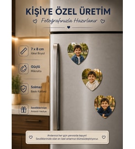 3 Kalpli Fotoğraf Magneti Erkek Çocuğuna Kişiselleştirilebilir Unutulmaz Hatıra Hediyesi