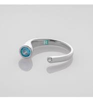 RevSilver Minimal Tasarım Yüzük 925 Ayar Kadın Takı Mücevher Beyaz Topaz Taşı Radyumlu REV-KY-3016 (Mavi)