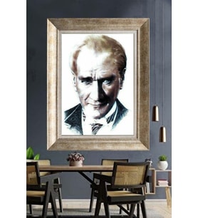 Gümüş Çerçeveli Atatürk Tablo ds143
