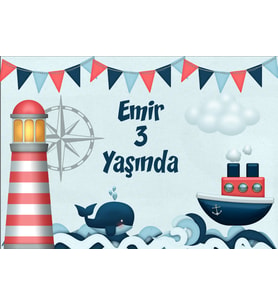 Deniz Temalı Doğum Günü Afişi 50x70 cm