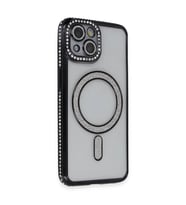 Apple İphone 13 Kılıf Joke Simli Magneticsafe Kılıf - Siyah