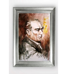 Gümüş Çerçeveli Atatürk Tablo cv1019
