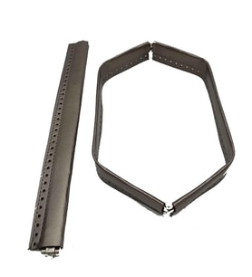 Angel Çanta Aksesuar Gri Renk Derili Metal Çanta Ağzı 30 Cm