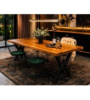Ahşap Masif Ağaç Doğal Çalışma Masası Demir Iskelet Ofis Masası 80 x 150